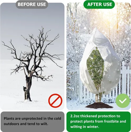 Miniatura 4 de Cubiertas para plantas con protección contra la congelación de 90 pulgadas de alto x 75 pulgadas de ancho, 2.2 onzas, manta de tela grande