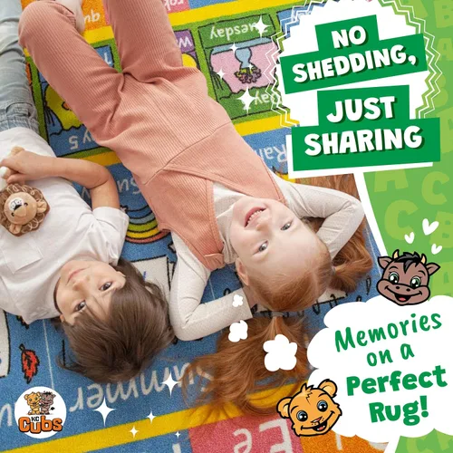 Miniatura 7 de KC Cubs Alfombra de 3x5 pies con Alfabeto ABC, Estaciones, Meses y Días – Tapete de Juego Educativo para Niños, Niños Pequeños, Cuarto del Bebé