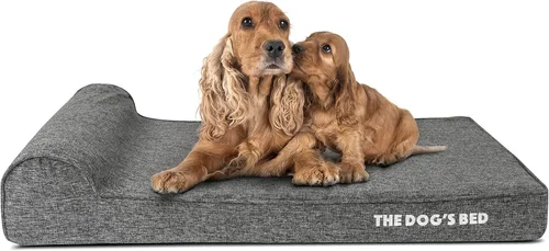 Miniatura 54 de The Dog's Bed - Cama Ortopédica para Perros con Reposacabezas XL Negra de Felpa, Espuma Viscoelástica, Alivio del Dolor para Artritis, Displasia