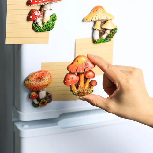 Miniatura 7 de 4 imanes de resina para refrigerador, setas, para pizarra blanca, refrigerador, oficina, gabinete de fotos, tablón de anuncios, decoración