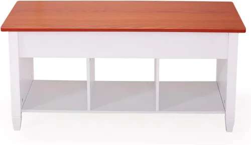 Miniatura 4 de LAZYMOON Mesa de centro elevable, compartimento de almacenamiento de escritorio para computadora portátil, muebles para el hogar de madera maciza
