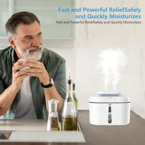 Miniatura 6 de Humidificadores SZO para Dormitorio, Capacidad de 2.5L, Apagado Automático, Fácil de Llenar y Limpiar, Humidificador Ultrasónico de 16 dB Silencioso