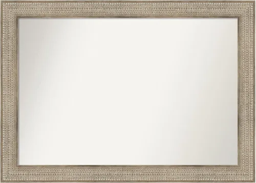 Miniatura 103 de Amanti Art Espejo de baño plateado para sobre fregadero, 26 x 26 pulgadas, espejo cuadrado de níquel pulido, marco de madera tradicional mediano, se