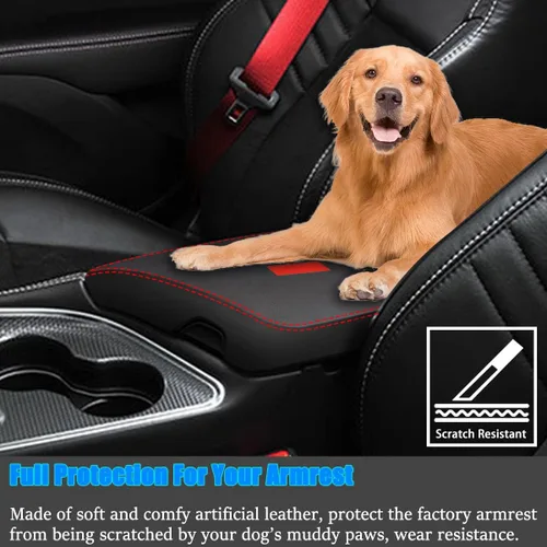Miniatura 3 de para Dodge Challenger 2015-2023 Funda para Reposabrazos de Coche, Resistente al Agua, Fundas para Consola Central, Fundas de Protección contra