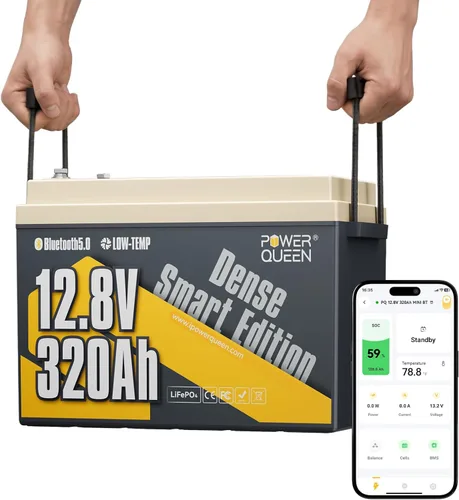 Miniatura 19 de Power Queen Batería LiFePO4 de 12 V 100 Ah, batería de litio del grupo 24, batería de más de 15000 ciclos profundos para caravana con protección BMS
