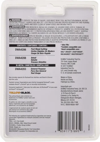 Miniatura 3 de DEWALT DWA4215 juego de 3 unidades de hojas oscilantes
