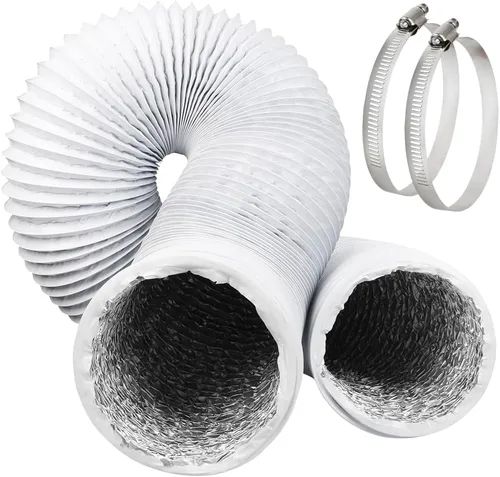 Miniatura 13 de Omont Manguera de ventilación para secadora de 4 pulgadas, 10 pies, tubo de conducto de aire flexible con aislamiento de aluminio, kit de manguera