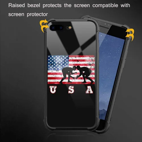 Miniatura 34 de Carcasa para iPhone 8 Plus, 9H de cristal templado para iPhone 7 Plus, para hombres y niños, diseño de patrón fresco a prueba de golpes, Grano