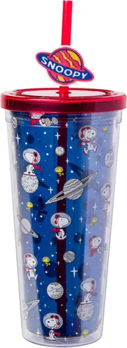 Miniatura 15 de Silver Buffalo Sanrio Hello Kitty Bow Pink Polka Dots - Vaso frío de plástico con tapa y tapa con pajita, 24 onzas Lazo Hello Kitty y lunares rosados