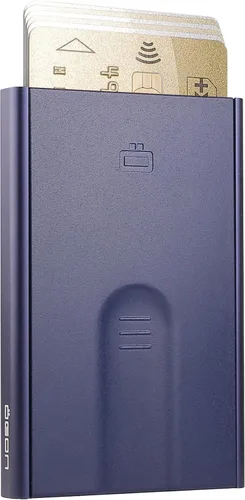 Miniatura 24 de ÖGON -DESIGNS- Tarjetero automático de aluminio, protección RFID contra fraude y desmagnetización, cartera delgada y minimalista para hombres