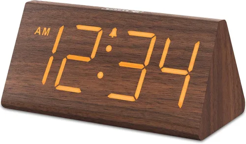 Miniatura 12 de DreamSky Wooden Digital Alarm Clocks for Bedrooms - Electric Desk Clock with Large Numbers, USB Port, Loud Alarm for Heavy Sleepers, Adjustable