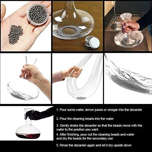 Miniatura 2 de Cuentas, 500 cuentas de decantador de acero inoxidable, bolas reutilizables para decantadores de vino, copas, vasos, jarrones