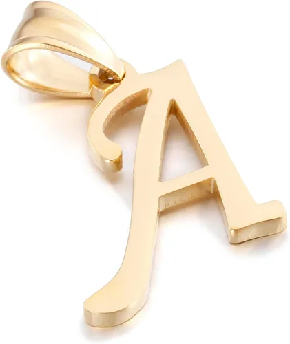 Kalapure Colgante con inicial de oro de 14 quilates, collar con letra Alpahbet personalizado de la A a la Z, colgante con inicial, collares con