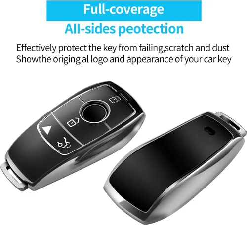 Miniatura 3 de Compatible con funda para llavero Mercedes Benz con llavero, TPU suave protección de 360 grados para GLA GLE GLS 2020-2025 Clase S 2019-2023 Clase E