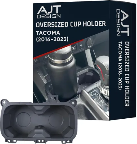 Miniatura 23 de AJT DESIGN Portavasos de gran tamaño con bandeja compatible con Toyota Tacoma 2016-2023 Se adapta a botellas de 3.65 pulgadas Organizador