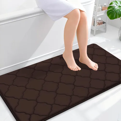 Miniatura 21 de OLANLY Alfombra de Baño de Espuma Viscoelástica de 24 x 16 pulgadas, Ultra Suave y Absorbente, Alfombras de Baño Antideslizantes, Cómodas, Lavables