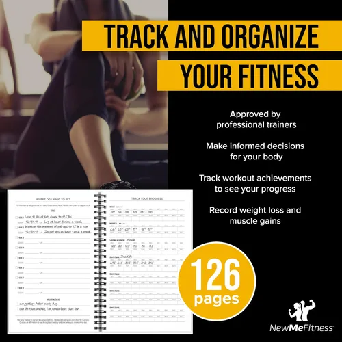 Miniatura 2 de Diario de fitness NewMe Fitness para mujeres y hombres, diario de alimentos y entrenamiento, libro de registro planificador para rastrear la pérdida