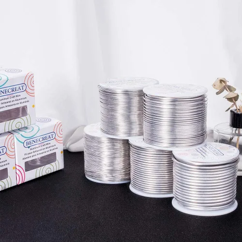 Miniatura 6 de BENECREAT Alambre de aluminio flexible para esculpir joyas de calibre 9, 55 pies, resistente al deslustre, para trabajos de joyería, manualidades
