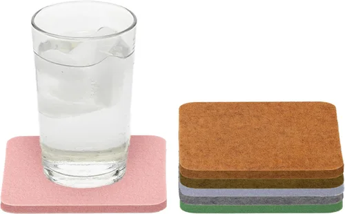 Miniatura 27 de Graf Lantz - Juego de 4 posavasos redondos de lana de merino Bierfilzl - Negro (círculos de 10 cm) - Absorbe el 30% del peso - Lana alemana
