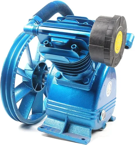Miniatura 4 de 11 CFM 5.5HP V Style Twin Cylinder Air Compressor Head Pump Motor de hierro fundido de 2 etapas, 175 PSI Azul