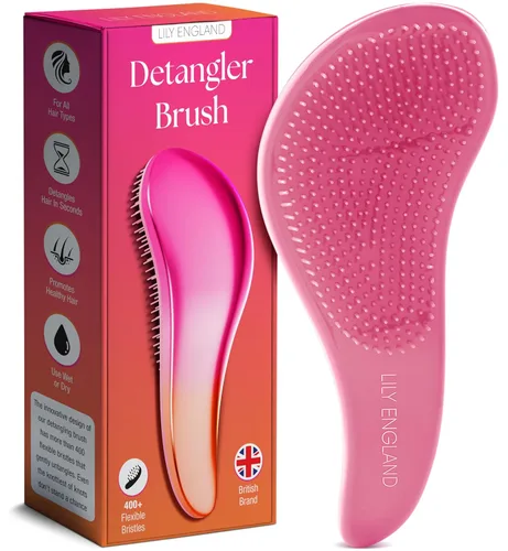Miniatura 11 de Lily England Cepillos para el cabello para mujeres con cerdas flexibles, cepillo desenredante sin dolor para cabello rizado, grueso, liso y natural