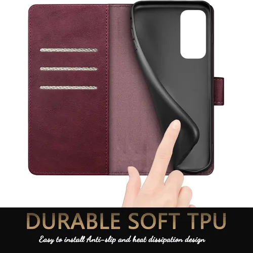 Miniatura 6 de SUANPOT Funda tipo cartera para Motorola Moto Edge 5G UW/Edge 2021 – Bloqueo RFID, funda de piel sintética para teléfono, funda a prueba de golpes