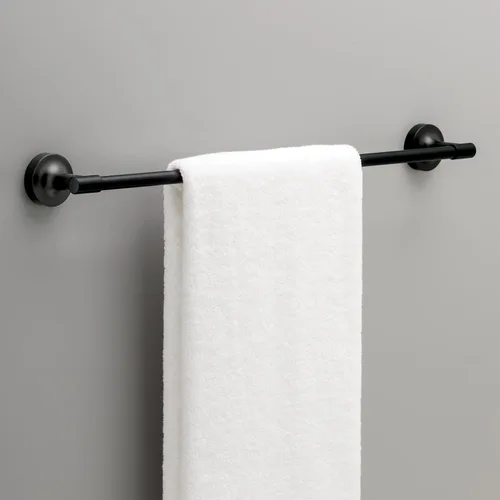 Miniatura 6 de Franklin Brass Voisin - Juego de 4 toalleros de baño negro mate de 24 pulgadas, soporte para papel higiénico, soporte para toallas de mano, gancho