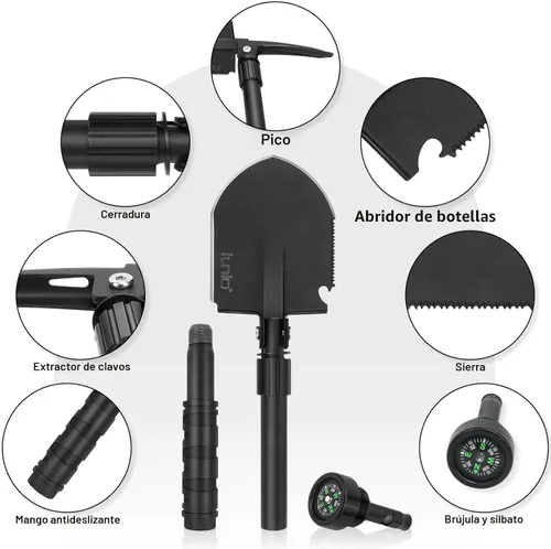 Miniatura 2 de iunio Pala de Camping, Pala Plegable, Portátil, Multiherramienta, Herramienta de Atrincheramiento Plegable, Pala Plegable, para Mochileros