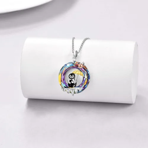 Miniatura 4 de YAFEINI Pandavacabúhopolillagatodelfínpingüinofénixunicornio collar de plata esterlina amante de los animales regalo para mujeres joyería