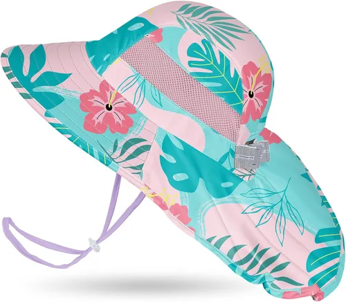 Miniatura 123 de Sombrero de sol para niños, protección UV, unicornio, verano, playa, jugar con ala ancha, solapa para el cuello para niñas y niños