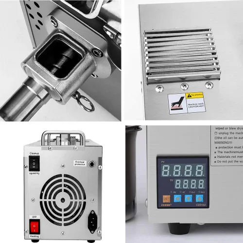 Miniatura 7 de CGOLDENWALL Máquina de prensa de aceite, prensa de aceite automática, control inteligente de temperatura, extractor de aceite de acero inoxidable