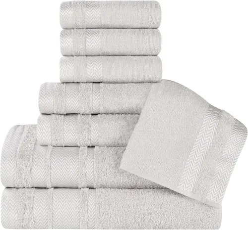 Miniatura 27 de Superior Juego de toallas de algodón de 9 piezas, toallas absorbentes suaves de felpa, artículos esenciales de baño, ducha, lujo, esponjosas