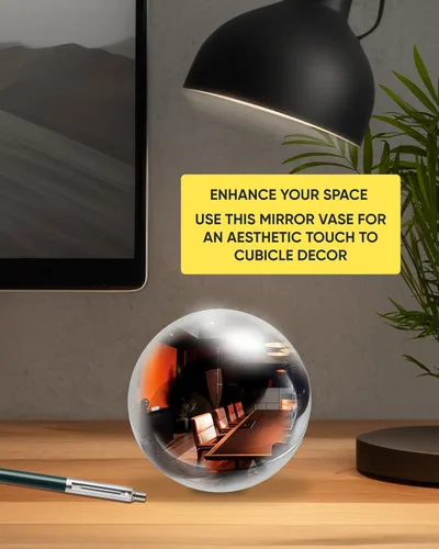 Miniatura 7 de TidyFriend Espejo Convexo Bola de Adivinación Decoraciones de Cubículo - Espejo de Escritorio Magic 8 para Ver Detrás de Ti, Accesorios Estéticos
