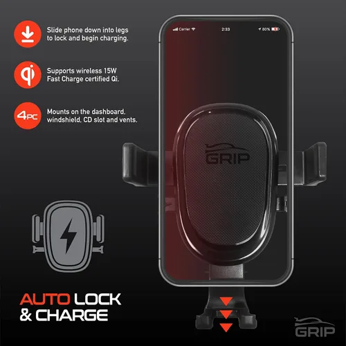 Miniatura 2 de Verizon - Soporte de carga inalámbrica para automóvil, sensor automático, soporte para teléfono de automóvil, 10 W Qi de carga rápida, montaje