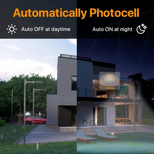 Miniatura 4 de Luz LED de 200W para estacionamiento con fotocélula del anochecer al amanecer 30000LM (150LM/W) Luces tipo caja de zapatos Brazo ajustable Montaje