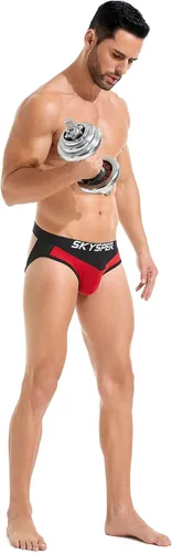 Miniatura 40 de SKYSPER Jock Strap Athletic Supporter para hombres Sexy Jockstrap Ropa interior masculina