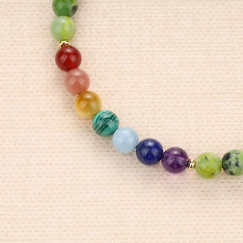 Miniatura 3 de COAI Pulsera de cristal de piedra de equilibrio de 7 chakras