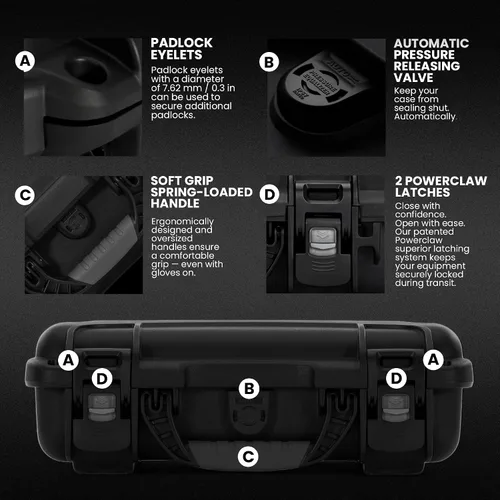Miniatura 5 de Nanuk 909 Estuche rígido impermeable con inserto de espuma - Negro