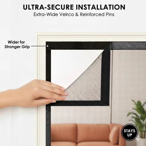 Miniatura 7 de Puerta Mosquitera Magnética Premium, Malla Reforzada de Servicio Pesado, Tejido Ultra-Denso, Cierre Automático Suave, Mascotas y Niños – Manos