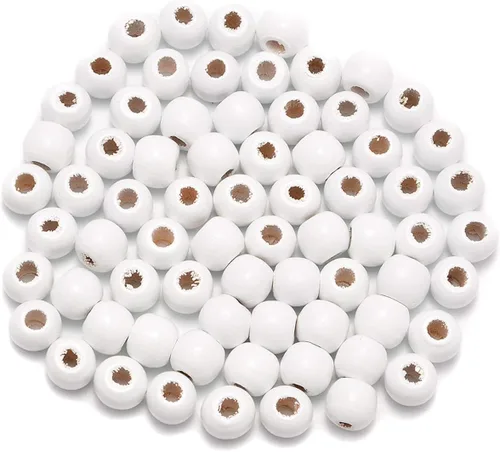 Miniatura 22 de AD Beads Cuentas de madera con espacio libre para manualidades, cuentas de madera con agujero grande surtidas para hacer collares, pulseras