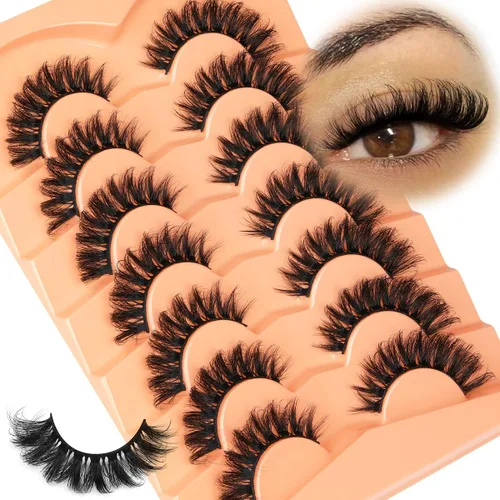 Miniatura 17 de Pestañas postizas 6D de visón esponjosas de 0.67 pulgadas (0.669 in), pestañas de ojo de gato que parecen extensiones paquete de pestañas