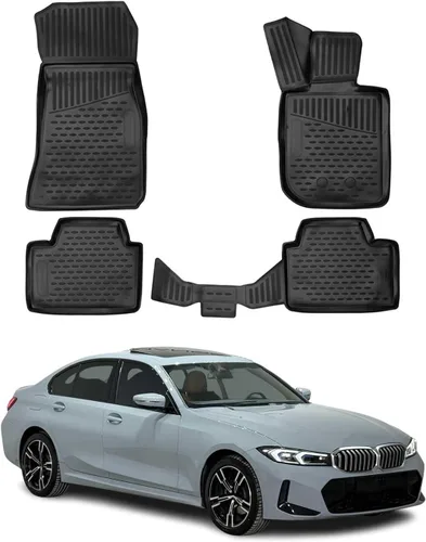 Miniatura 14 de OMAC Alfombrillas para BMW Serie 3, E46, E90, E91, E92, alfombrillas de coche para todo tipo de clima, 3D, ajuste personalizado, alfombrilla de goma