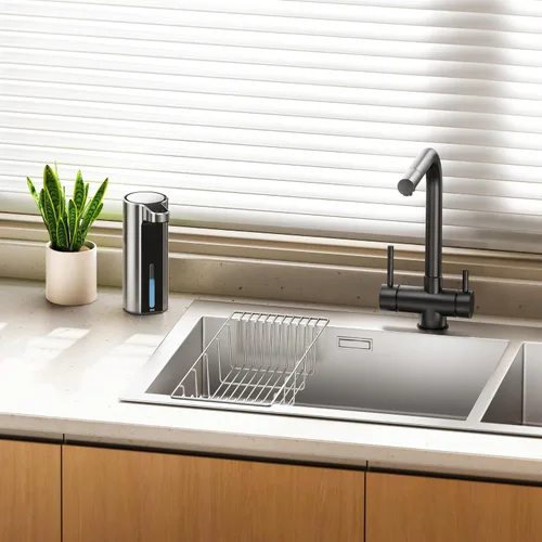 Miniatura 7 de EKO Aroma - Dispensador automático de jabón líquido de 9 onzas líquidas, recargable y resistente al agua para cocina y baño, con control de volumen