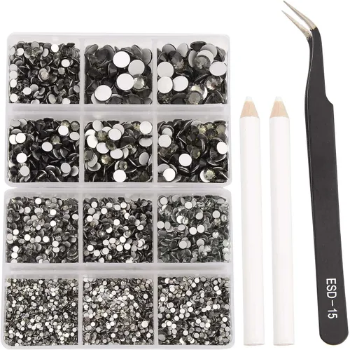 Miniatura 93 de NCB 288 diamantes de imitación de cristal redondos para arte de uñas, con parte trasera plana, para hacer accesorios de bricolaje, zapatos, ropa