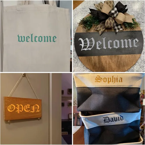 Miniatura 3 de Plantillas de letras del alfabeto de 1 pulgada para pintar, paquete de 70 plantillas de letras y números en inglés antiguo con letreros para pintar