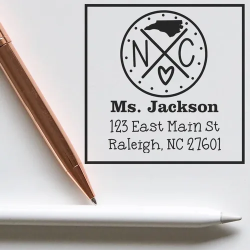Miniatura 69 de Sello entintado moderno con nombre y dirección del estado de Alabama – Sello de dirección de devolución personalizado para invitaciones de despedida