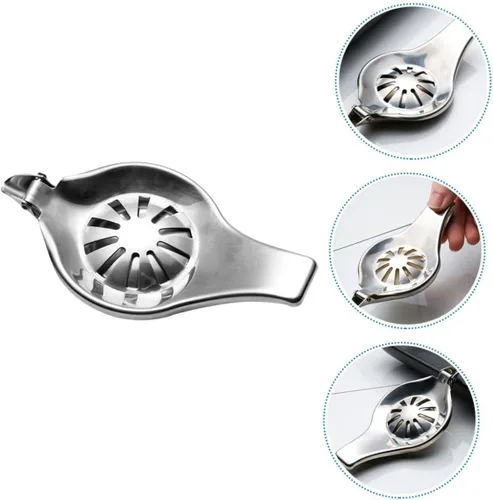 Miniatura 9 de NUOBESTY Exprimidor manual de limón de acero inoxidable, exprimidor de frutas resistente, prensa de cítricos multifuncional para uso doméstico