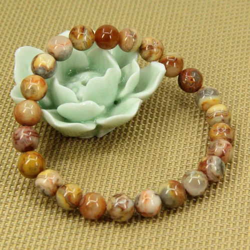 Miniatura 16 de Amandastone Pulsera elástica de cuentas redondas de 0.315 in con piedras preciosas naturales de 7 pulgadas
