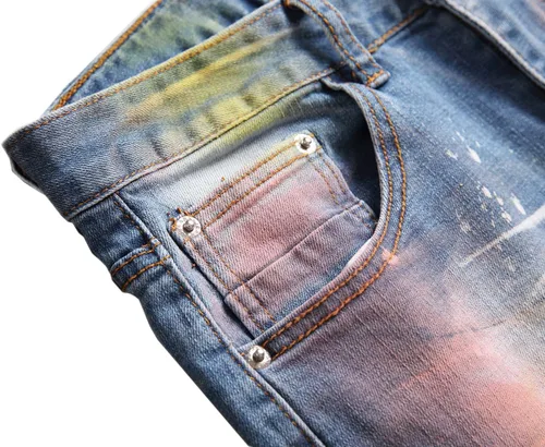 Miniatura 38 de Enrica Pantalones vaqueros estampados casuales para hombre