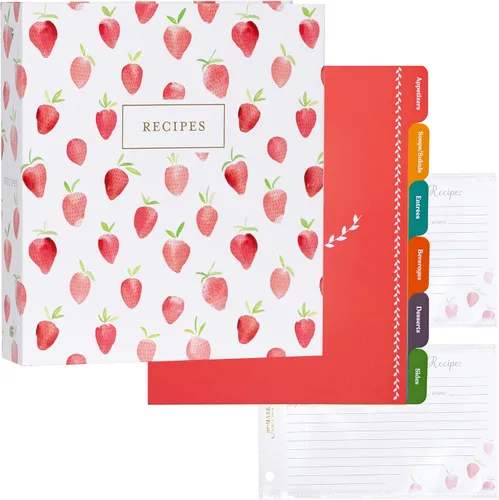 Miniatura 27 de Jot & Mark - Organizador de recetas con 3 anillos (Cosecha otoñal) 50 tarjetas de recetas de 4 x 6, separadores de página completa y protectores